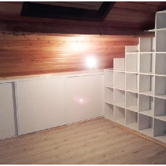 Porte coulissante - Etagéres - Bibliothèque